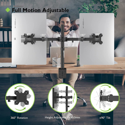 Mbajtëse tavoline për monitor Techly, 13"-27", VESA 100x100, e zezë