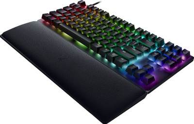 Tastierë gaming Razer Huntsman V2 Tenkeyless, optike, Linear Red, US layout, e zezë