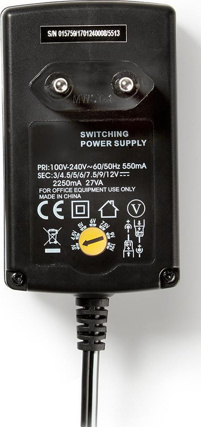 Adapter rryme Nedis, 27W, 2.25A, i zi