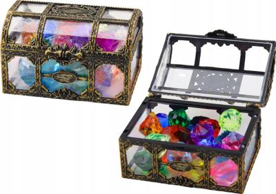 Kuti lodrash LEAN TOYS Treasure Box, 17 kristale, 10.5x8x6.5cm, shumëngjyrëshe