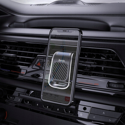 Mbajtës magnetik makine Hoco CA74, karikues wireless për iPhone, ngjyrë argjendtë
