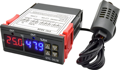 Termostat për mrena STC-3028, 230V, për me majt nën kontroll temperaturën edhe lagështinë, gri