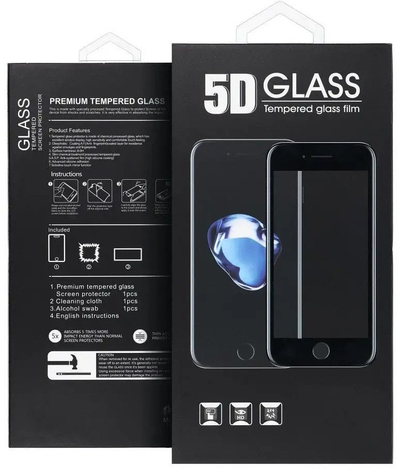 Xham mbrojtës 5D Full Glue për iPhone 12 / 12 Pro, privacy, i zi