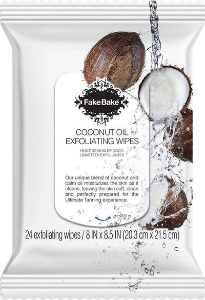 Ексфолијативни шампонети Fake Bake со масло од кокос, за лице и тело, 24 парчиња