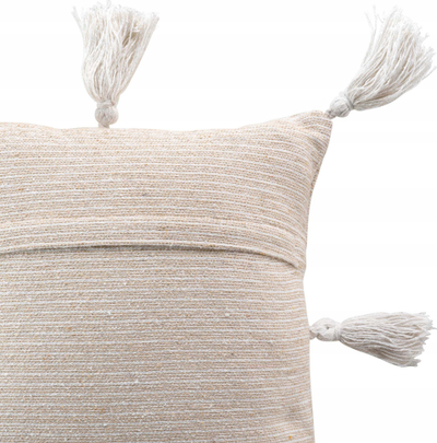 Навлака за перница Douceur d’intérieur Cotton Pillowcase with Fringes, 40x40 cm, памук, беж