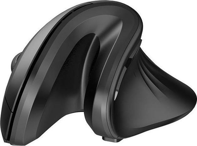 Вертикален ергономски безжичен глушец DAREU, Bluetooth 2.4G, со тивок клик, црн