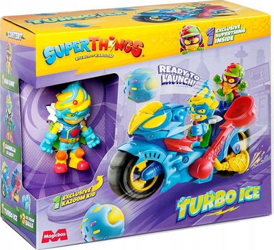 Set lodrash SuperThings Turbo Ice, motor me katapultë, figura aksion, shumëngjyrësh