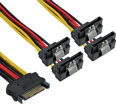 Kabllo furnizimi SATA InLine 29683X, 0.3m, 1 në 4 konektorë, shumëngjyrëshe