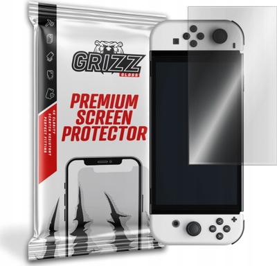 Folie mbrojtëse matte GrizzGlass për Nintendo Switch OLED, paketim OxyFree, transparente
