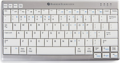 Tastierë BakkerElkhuizen UltraBoard 950 Wireless, RF, layout QWERTY US, gri e bardhë