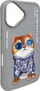 Mbështjellës telefoni Nimmy Glasses Cool Cat, për iPhone 16 6.1", TPU PC, gri