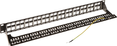 Patch panel Delta PP-48/FX/C, 48 porta keystone, 1U, i zi