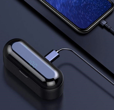 Безжични слушалки F9 5C TWS, Bluetooth 5.0, кутија за полнење 2000 mAh, црни