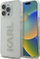 Kuti mbrojtëse Karl Lagerfeld IML Rhinestones Logo për iPhone 16 Pro Max, transparente
