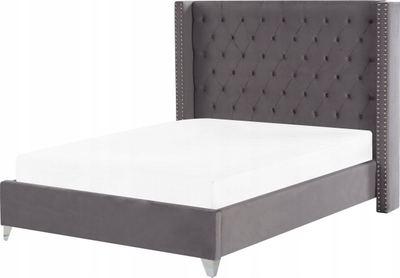 Kornizë krevati Slatted Bed Frame, 140x200 cm, kadife, gri