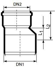 Reduktues i sistemit të brendshëm të kanalizimit Magnaplast HTR 110 / 50mm