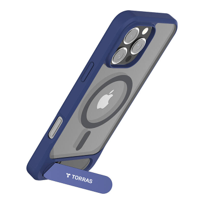 Mbulesë telefoni Torras Pstand Series për iPhone 16 Pro, magnetike, me këmbëz qëndrimi, blu