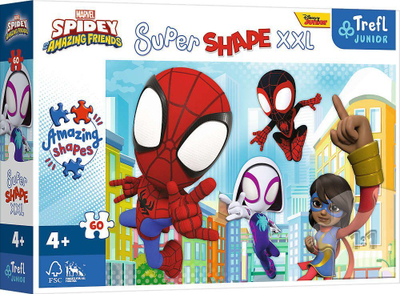 Puzzle Trefl Super Shape XXL Spidey and His Amazing Friends, 60 pjesë