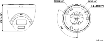 Kамера IP Hikvision DS-2CD1367G2H-LIUF/SL, 6 Mpx, леќа 2.8 mm, ColorVu