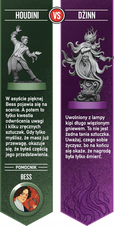 Lojë tavoline Unmatched Houdini vs Djinn, strategjike, për 2 veta