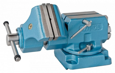 Vizë rrotulluese Bison Bial Vice 1271 125, 125mm, metal, blu