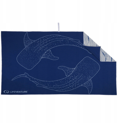Брзосушечки пешкир Lifeventure SoftFibre Whale Shark, 150x90 cm, темно сина боја