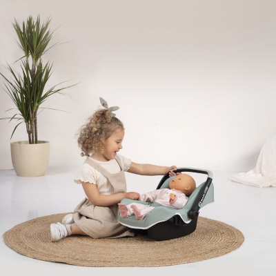 Ulëse transporti për kukulla Smoby Maxi Cosi Doll Comfort Seat, me dorezë mbajtëse, plastike, ngjyrë sage