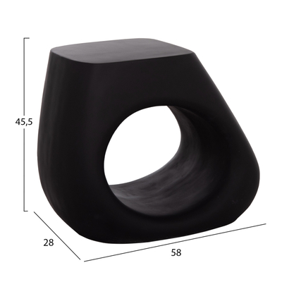 Stol dhome ndenjjeje Lans, fiber cement, 58x28x45.5 cm, i zi