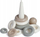 Lodër piramidë stivuese Wader Sponge Cake Cloud Teddy Bear, 11 elemente, ngjyra neutrale