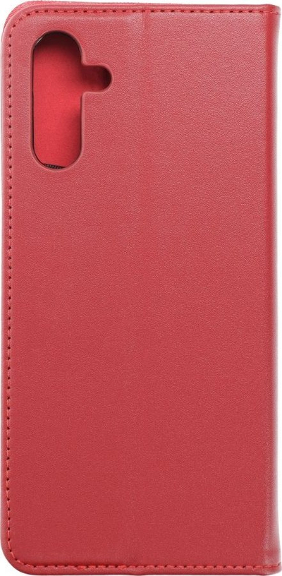 Mbulesë telefoni Genuine Leather Smart Pro për Samsung Galaxy A13 5G A136 A04s A047F, lëkurë origjinale, me stand, e kuqe