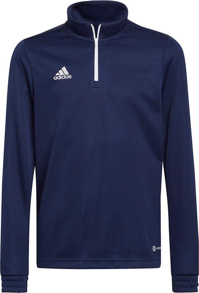 Bluzë sportive për kalamoj Adidas Entrada 22 Tr Top Jr H57484, poliester i ricikluar, me zinxhir 1/4, blu navy