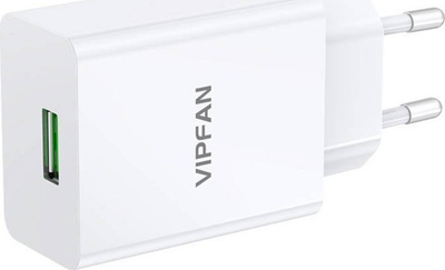 Ѕиден полнач Vipfan E03, 18W, брзо полнење со Micro USB кабел, бел