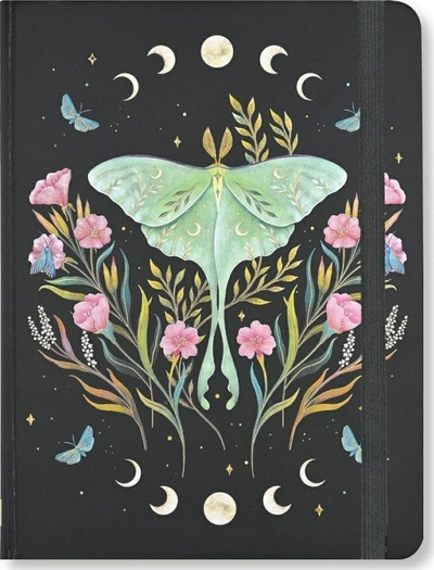 Дневник Luna Moth Journal, тетратка со линии, стандардна форма, во повеќе бои