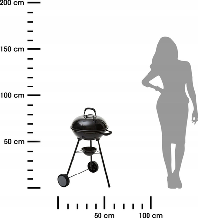 Barbekjo me qymyr Neka Feijoa D43, diametër 43 cm, me kapak, e zezë