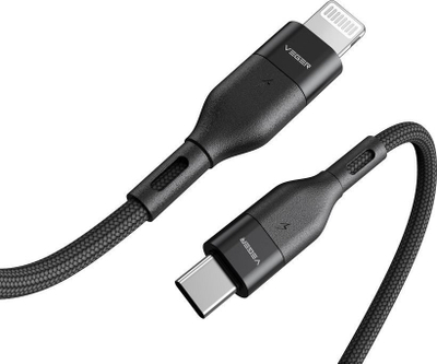 Kabllo kariku Veger CL01, USB C me Lightning, 1.2 m, 27W PD, e zezë
