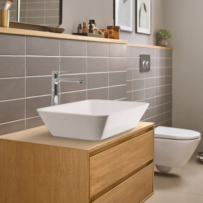 Rubinet lavamani Hansgrohe Rebris E 72581000, i naltë, me sifon, krom