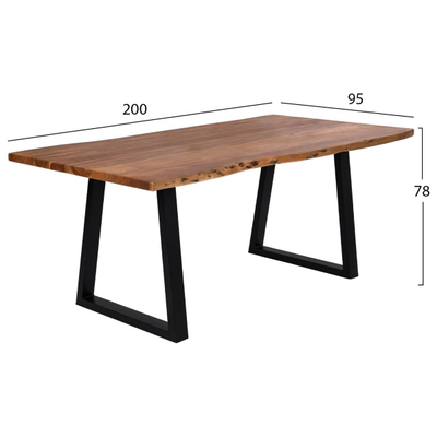 Tavolinë ngrënieje Montana dru akacie 200×95×78 cm (HM8337.11)