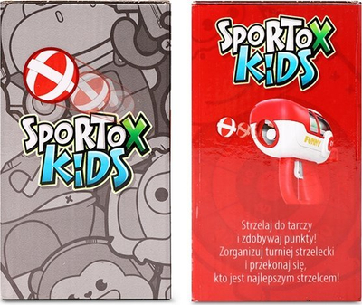 Lodër pistoletë me shenjë Artyk Sportox Kids, 6 toptha me Velcro, për kalamaj 3+, shumëngjyrëshe