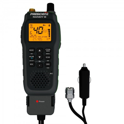 Radiolidhje President Randy 3 Mobile and Portable, 40 kanale AM FM, ekran LCD, e zezë