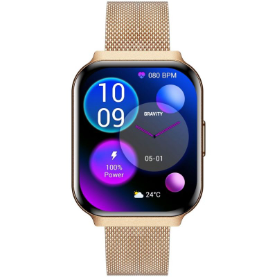 Smartwatch Gravity GT44-1, ekran me prekje, dy rripa, rozë gold