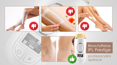 Epilator IPL BeautyRelax IPL Prestige, 600000 blice, ekran LCD, i bardhë me ari