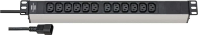 Panel rryme Brennenstuhl Alu-Line 19", 12x IEC C13, kabllo 2m, zi-argjend