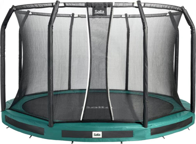 Трамполина Salta Premium Ground Combo 427 cm, со заштитна мрежа, зелена