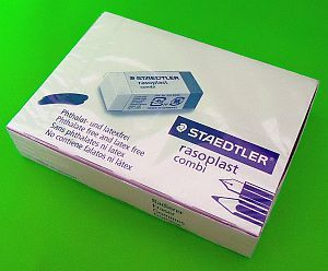 Гума за бришење Staedtler Rasoplast, за мастило и графит, сет 30 парчиња, бела