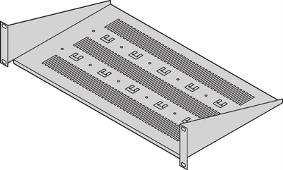 Raft rack Schroff 2U, 19", 430 x 400 mm, gri RAL 7035
