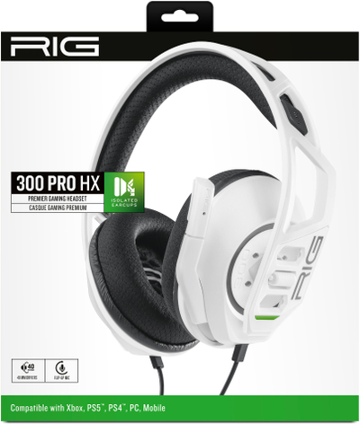 Слушалки за гејминг RIG 300 PRO HX, 40mm, за Xbox Series X S, бели