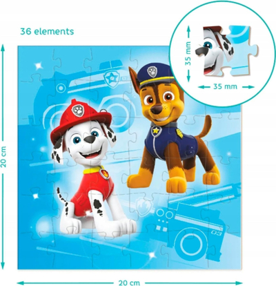 Puzzle për kalamajt Dodo Paw Patrol 3 në 1, 3 puzzle, 20 x 20 cm, shumëngjyrëshe