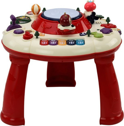 Tavolinë loje edukative Leantoys Little Piano, interaktive, me drita edhe tinguj, e kuqe