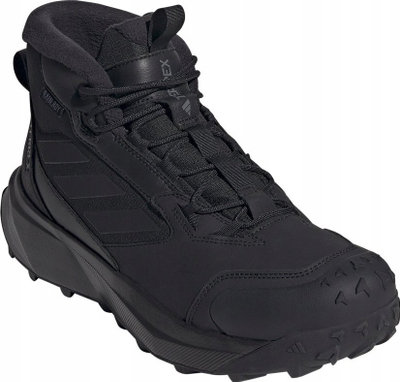 Çizme dimri Adidas Terrex Winter Boot Mid Leather M ID2859, lëkurë, për burra, të zeza