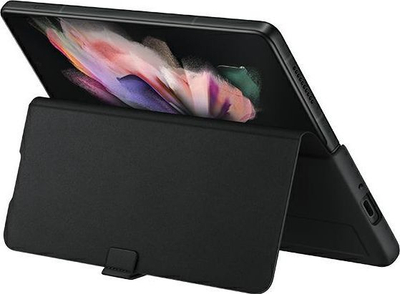 Mbështjellëse lëkure me kapak për Samsung Galaxy Z Fold 3, e zezë